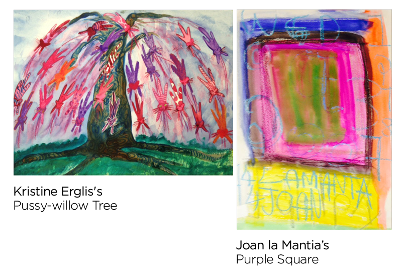 Paintings by Kristine Erglis and Joan la Mantia