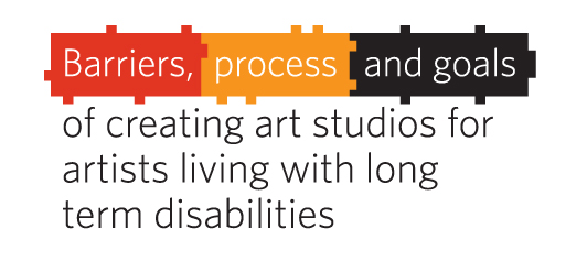 the Words Barriers, process and goals on "puzzle" pieces, then the rest of the heading ...of creating art studios...